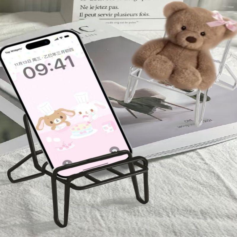 Adjustable Iron Phone Stand: Sleek, Sturdy Desktop Holder for Hands-Free Use 3-level adjustable