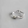 Ring Female Silver Creative Handmade Rings Irregular Wave Smooth Engagement Jewelry for Women  Adjustable Ring Silver Couple Ring