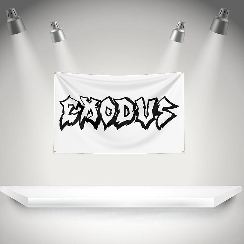 E-Exoduss Flag Rock Music Band Banner HD Printing Tapestry Exhibition, Music Band Fans, Garage Decor