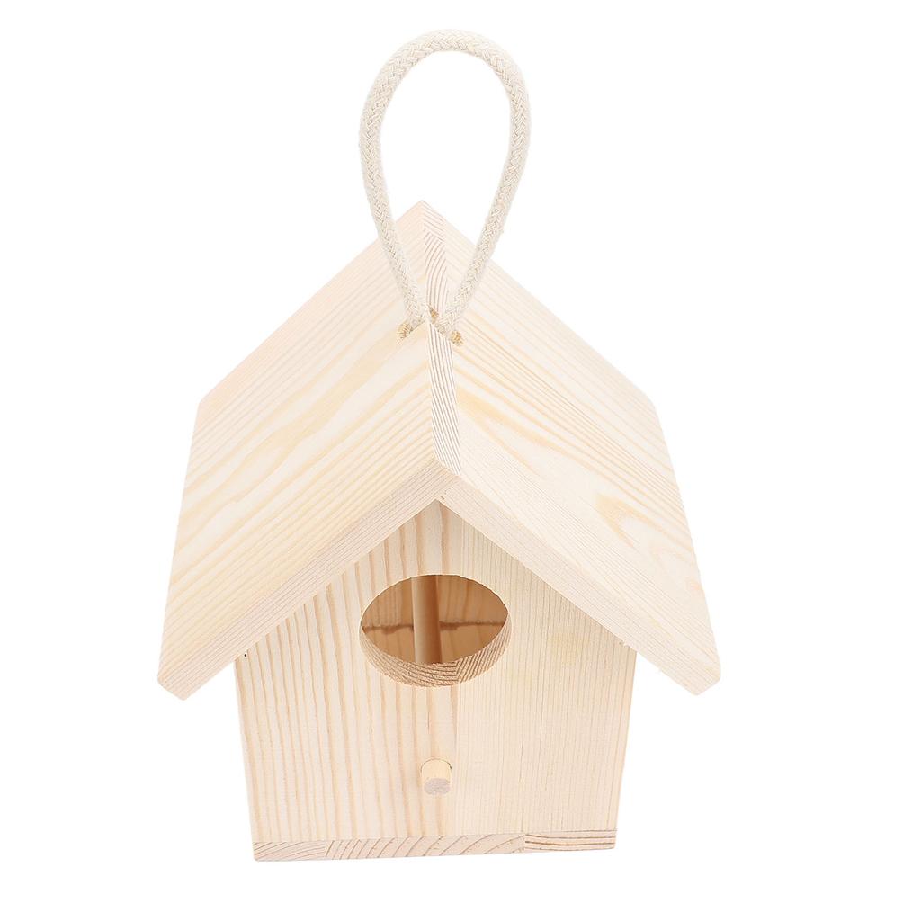 Drewniany domek dla ptaków na zewnątrz z przezroczystym akrylowym oknem Wiszący drewniany domek dla ptaków na zewnątrz z