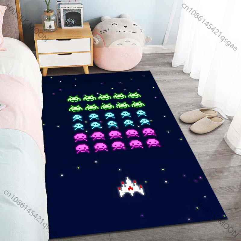 Classic pixel alien shooter Pattern Rug Carpets for Bedroom Living Room Sofa Mat Creative Door Mat Cloakroom Home Decor