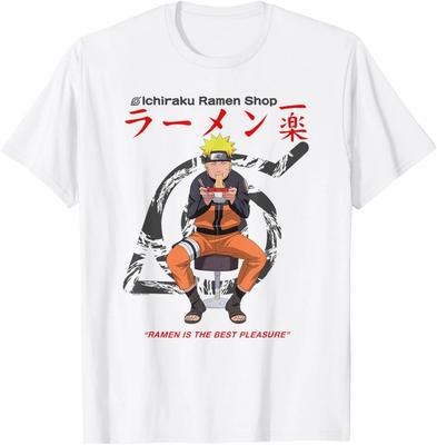 Camiseta Branca Naruto Shippuden Loja de Ramen Ichiraku Naruto