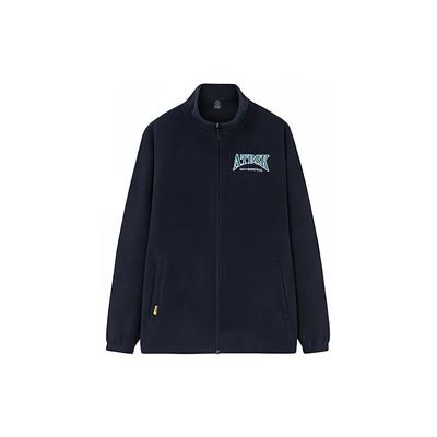 Casual Letter Design Stand Collar Long Sleeve Fleece Jacket Men Jackets Basic-Black 952331708-4