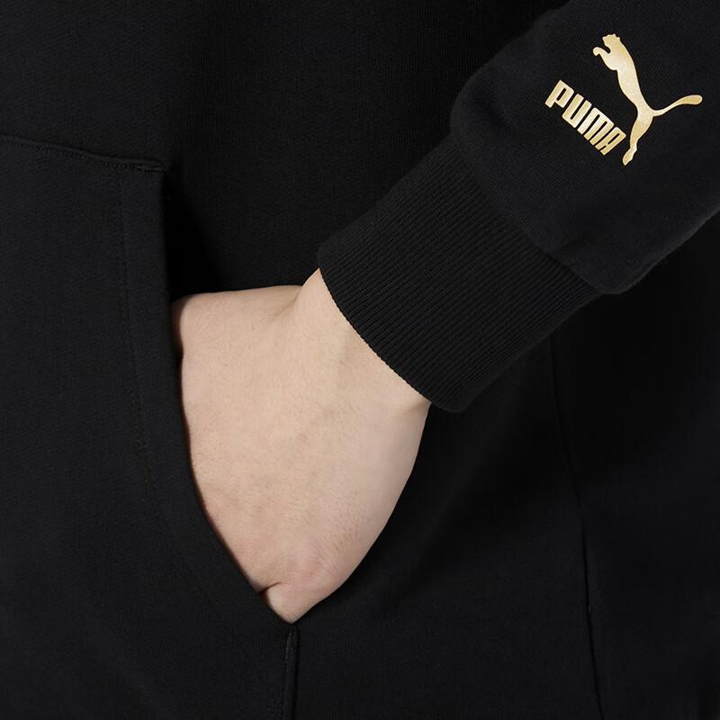 Puma Large Logo Letter Print Casual Hoodie Men Hoodies Black 625822-01