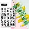 NICOLE DIARY Leopard Flower Nail Stamping Plate Image Transfer Template Geometry Leaf Stainless Steel Stencil Nail Printing Tool