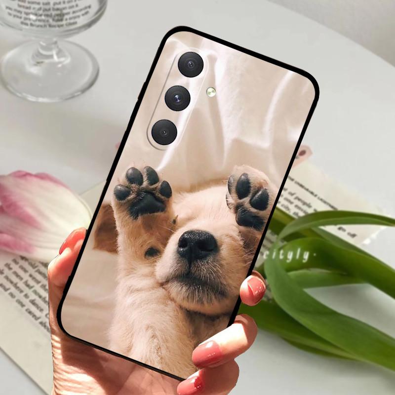 For Samsung A54 5G Case Protective Cartoon Black Soft TPU Silicone Phone Case For Samsung Galaxy A54 Cover Fundas Bumper Bag