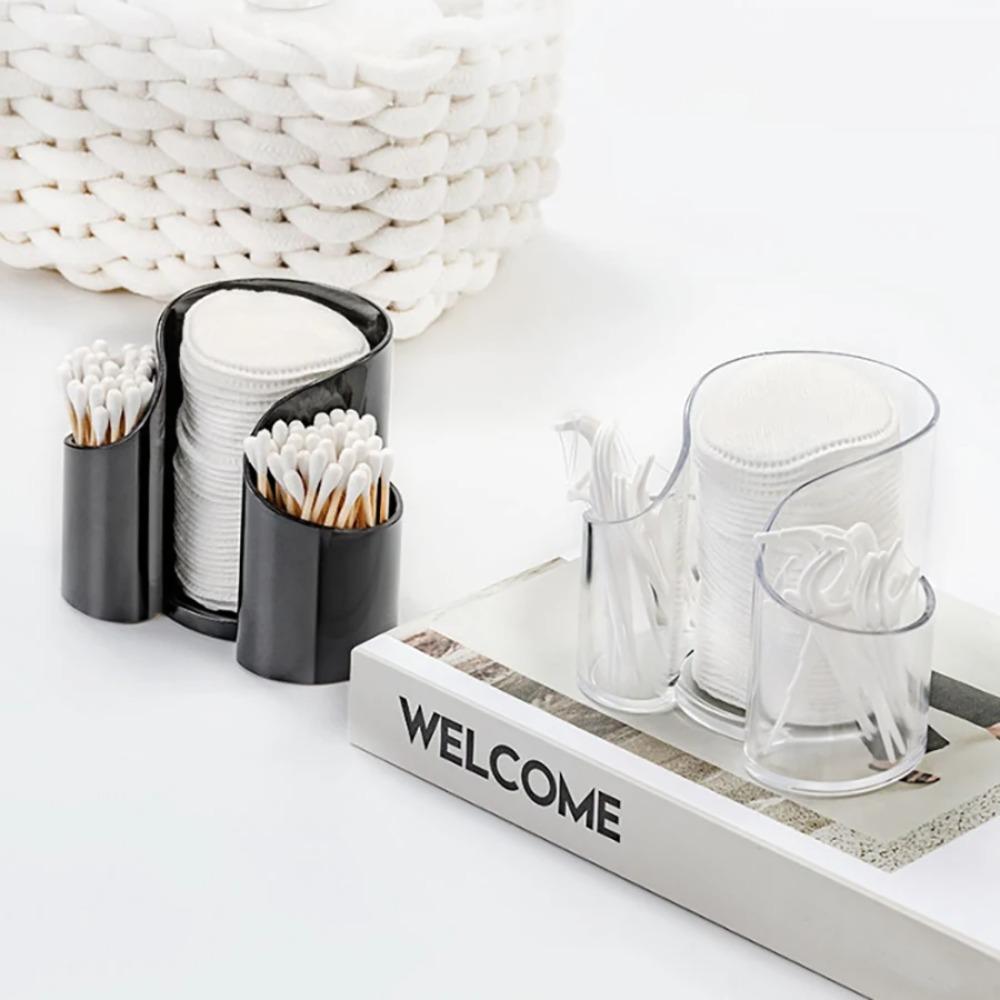 Qtip Holder Clear Cotton Swab and Cotton Balls Organizer Transparent Bathroom Storage Container for Makeup Accessories