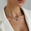 Sweet and cool black diamond love black gallstone necklace, accessories daily commuting items