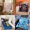 10th Birthday Party Cushion Cover Inches Farmhouse Decor Home Throw Pillow Covers for Couch Decorations