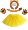 Kinder Jungen Mädchen Tier Löwe Cosplay Kostüme Ohren und Schwanz Stirnband Rock Set Zubehör Halloween Karneval Party Verkleidung