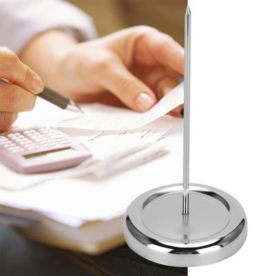 Stainless Steel Straight Rod Paper Memo Holder Check Spindle Bill Fork, and with Stdy Base, Sy To Stand On the Table, Holds Bills and Memos
