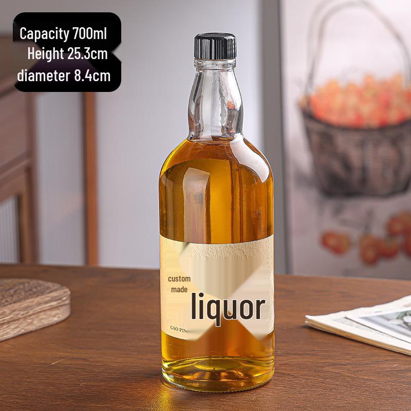 500ml Thick Transparent Glass Fruit Wine Bottle - Multi-Spec Beverage Dispensing Bottle