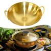 Brass Pot Cookware Multipurpose Chinese Easy To Clean Hotpot Pan Soup for Camping Kitchen
