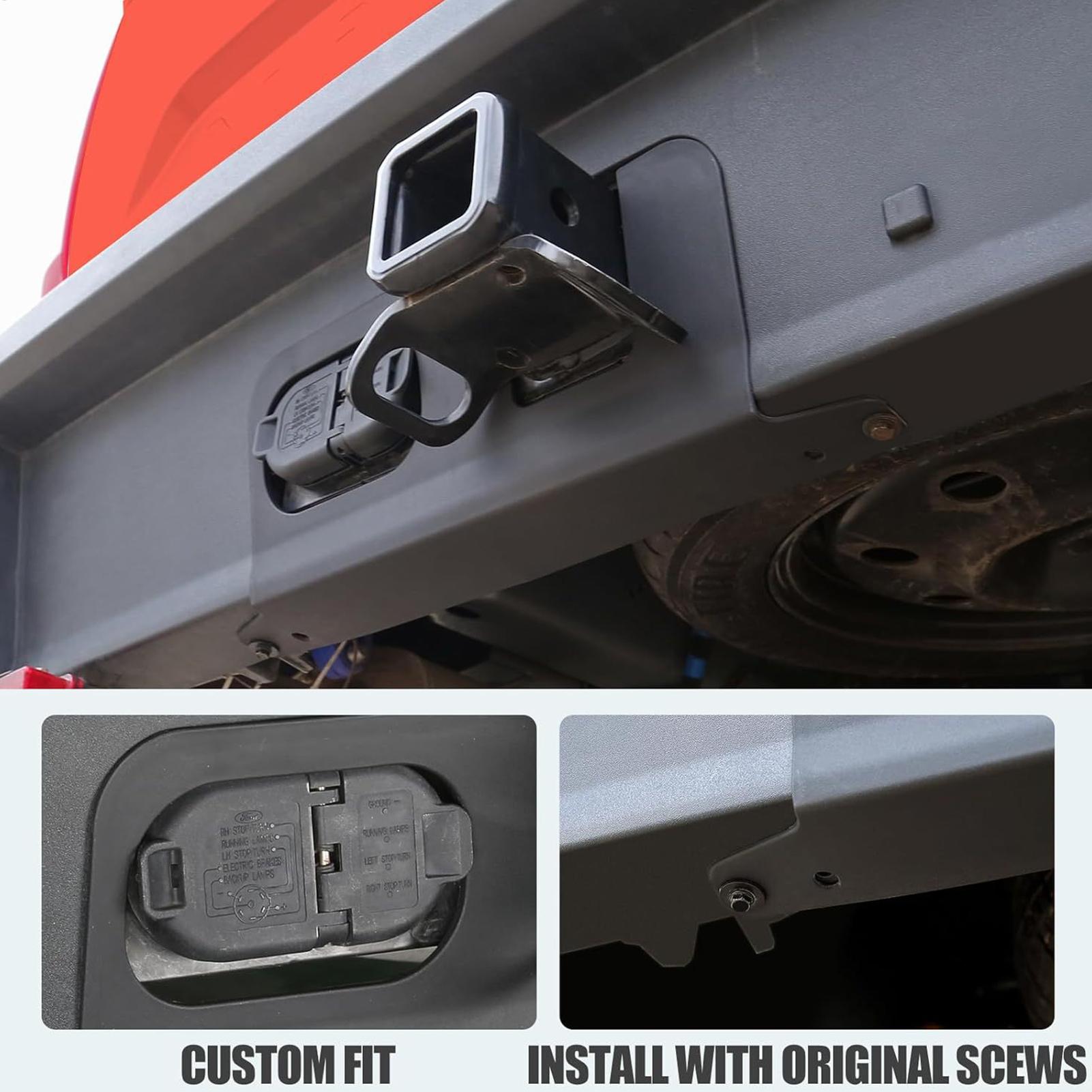 For Ford Maverick Rear Bumper Cover Plate Rear Bumper Hitch Protector Cover Weatherproof Protector Plate For Truck Trailer Daily nero