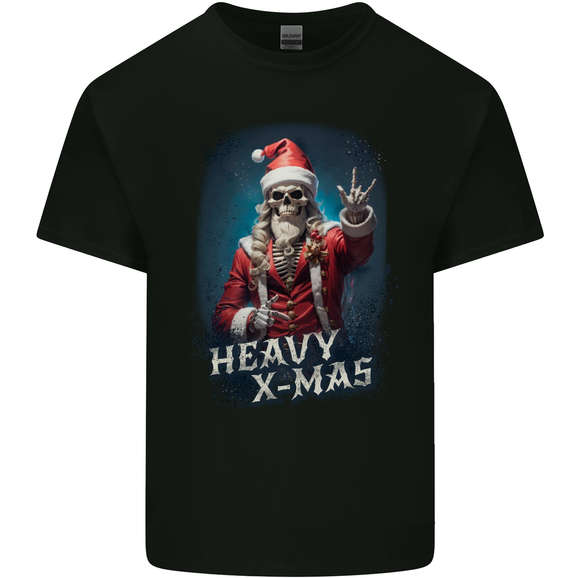 Heavy Christmas Rock n Roll Xmas Skull Metal Unisexs Light Cotton TShirt S