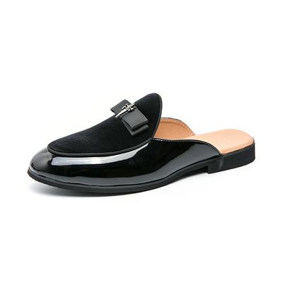 Casual Half Slippers Without Heels Men Shoes Designer Shoes Loafers Luxurious Lazy Shoes One Foot Casual Leather Shoes