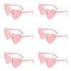6pcs Bachelorette Party Sunglasses Wedding Bridal Shower Decoration Pink White Heart Glasses Bridesmaid Gifts Hen Party Supplies