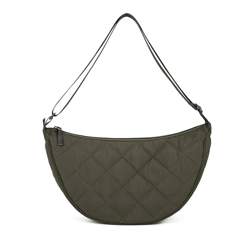 Quilted Plaid Women's Hobos Shoulder Bags Travel Shopping Ladies Crossbody Bag Large Capacity Nyl Female Handbags Purse