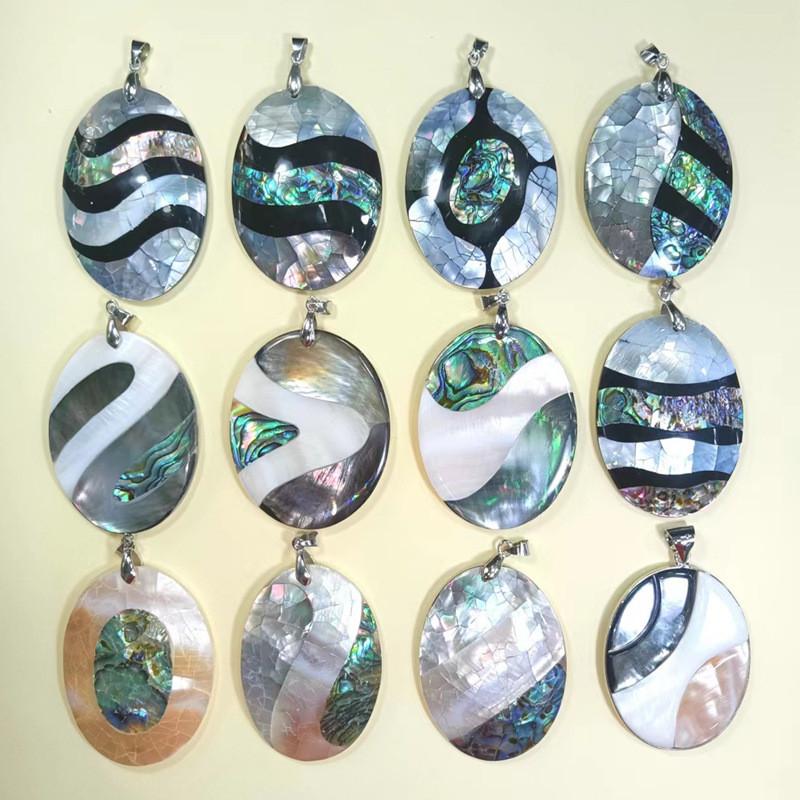 Geometric Shell Pendant Necklace For Jewelry Making Artisans