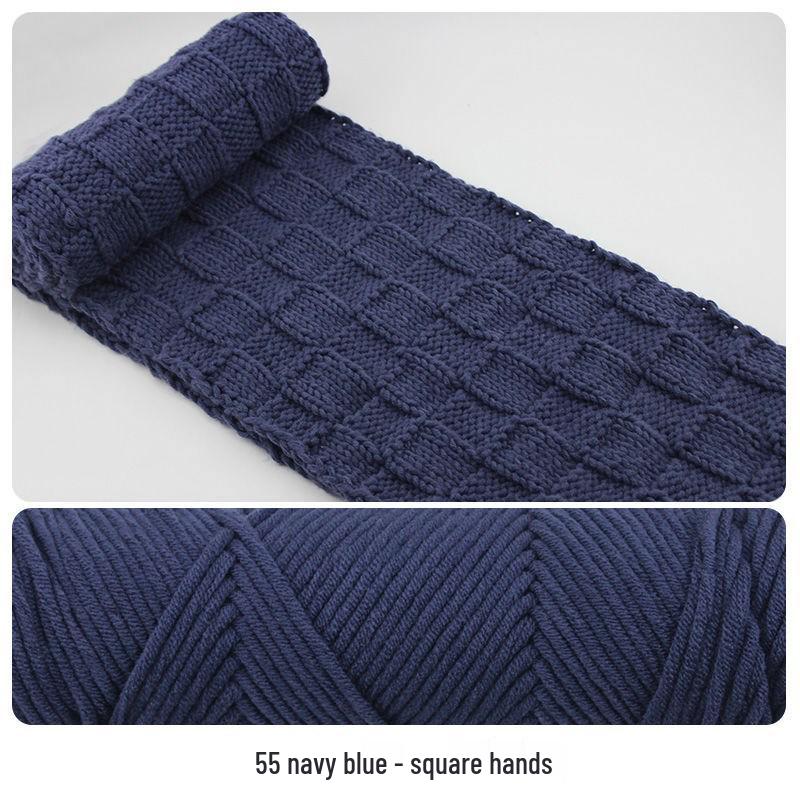 Hand-Knitted Cotton Wool Scarf Yarn for Men & Women, Coarse Wool & Milk Cotton Material, Worsted Crochet.