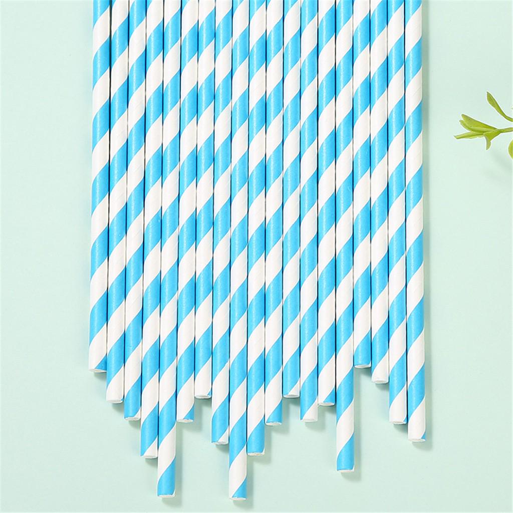 Paper Straws Disposable Holiday Party Drinking Straws Decoration Straws 100Pcs