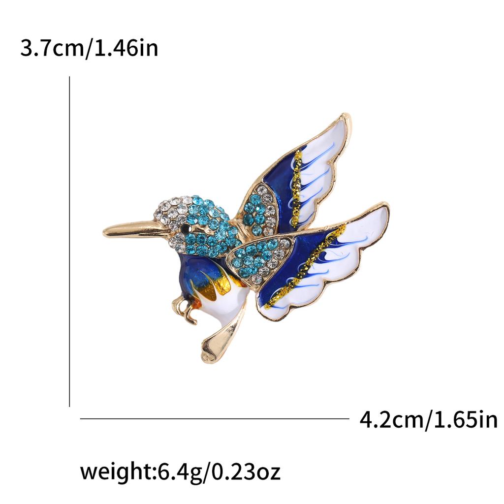 Enamel Bird Brooch for Women Unisex Rhinestone Swallow Pin Sparrow Badge Banquet Party Backpack Gifts Jewelry Accessories
