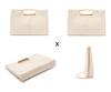 MUDUO 3-Way Clutch Bag for Women, Handbag, Crossbody Bag, Shoulder Bag, Fashionable Large Party Bag for Weddings, School Events, etc. (Ivory)