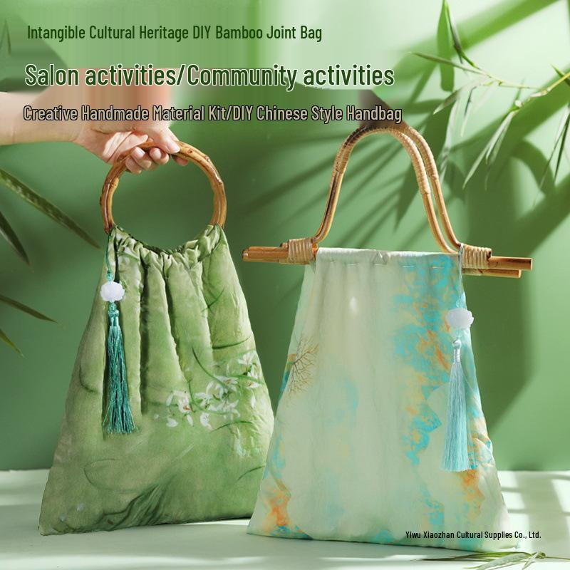 

Handmade Bamboo Joint Bag DIY Kit: Intangible Cultural Heritage, New Chinese Style, Qipao Salon Gift. No