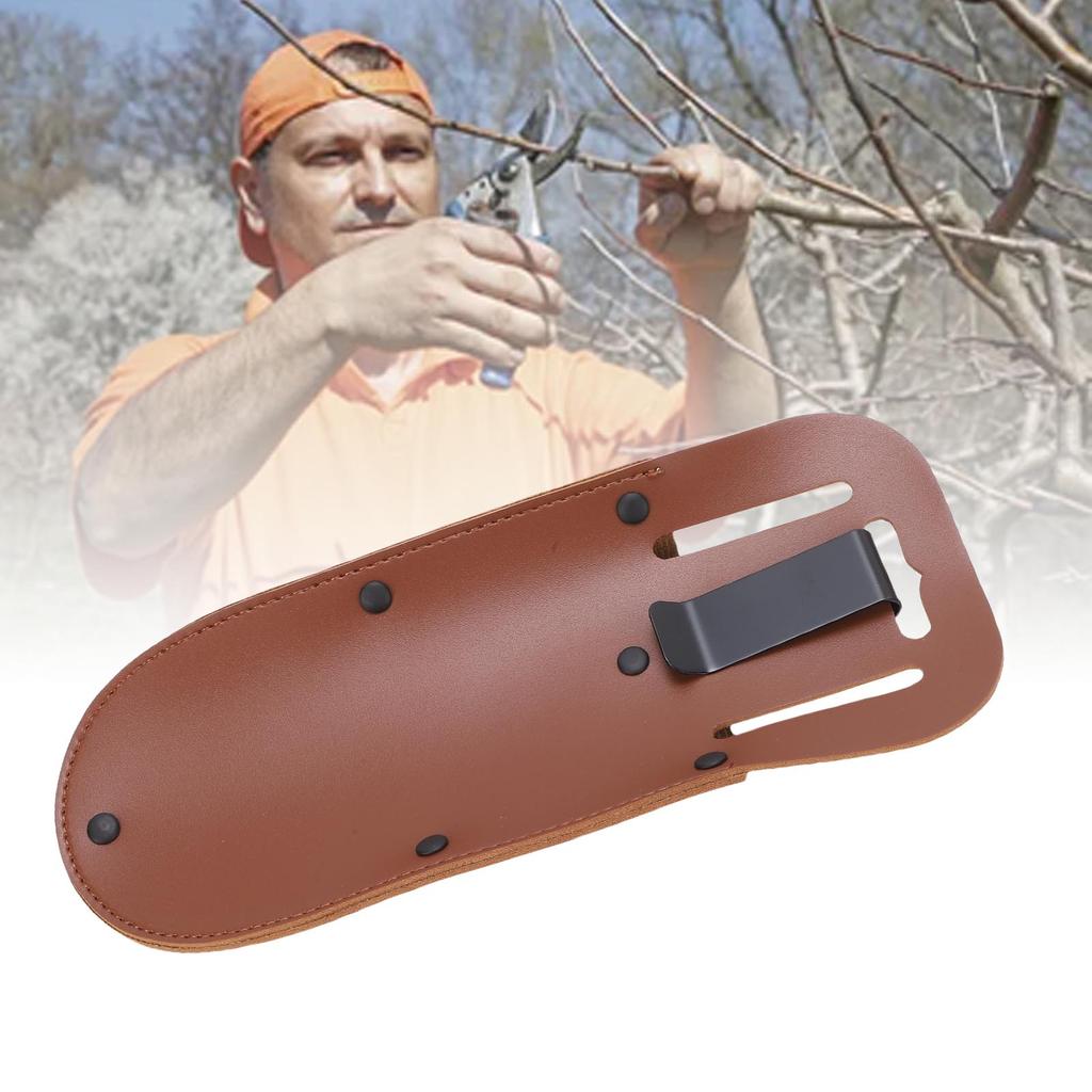 Garden Pruner Sheath PU Leather Pruning Shears Belt Holder Hanging Pouch for Garden Pliers Scissors