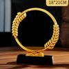 Customized Metal Wheat Ear Gold, Silver, Copper Crystal Trophy, Competition Outstanding Employee, Rotundity Award Souvenirs, 1Pc