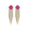 European & American Luxury Long Tassel Earrings: Sparkling Diamond & Crystal Studs for Women