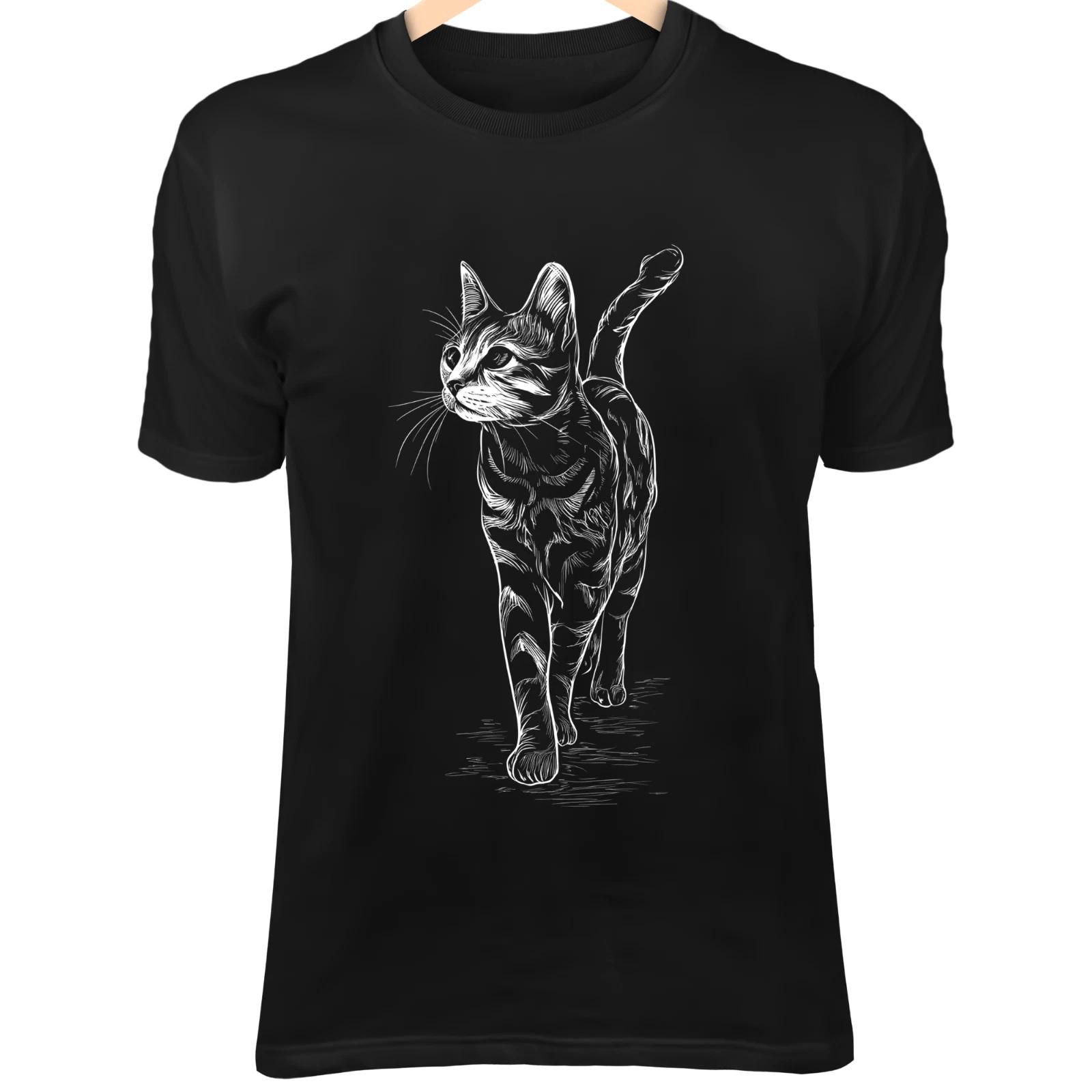 

Bengal Cat Line Art - Sleek Minimalist Doodle with Elegant Posture & Playful Cha L