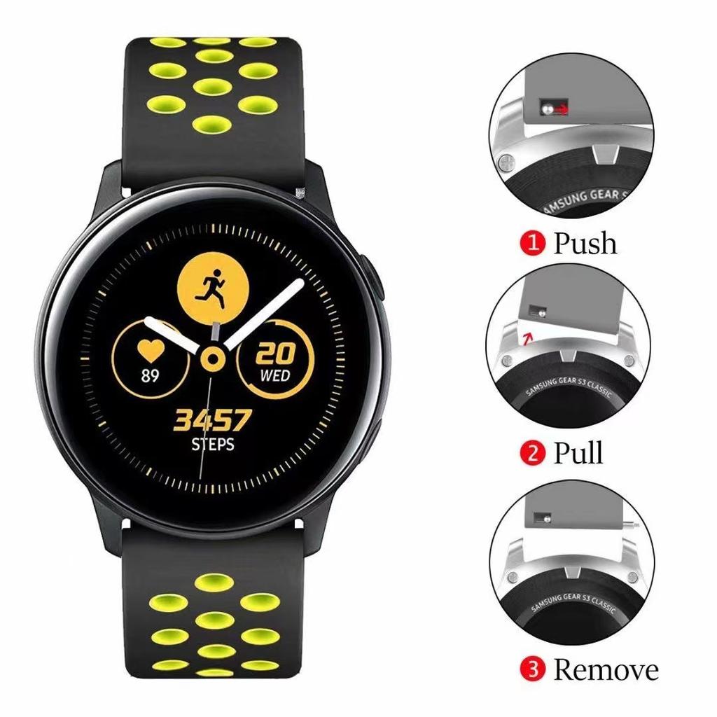 20mm/22mm Silicone strap For Samsung Galaxy Watch 4/3/Huawei Watch 3/GT Sports Breathable Bracelet band For Amazfit GTR/Active 2