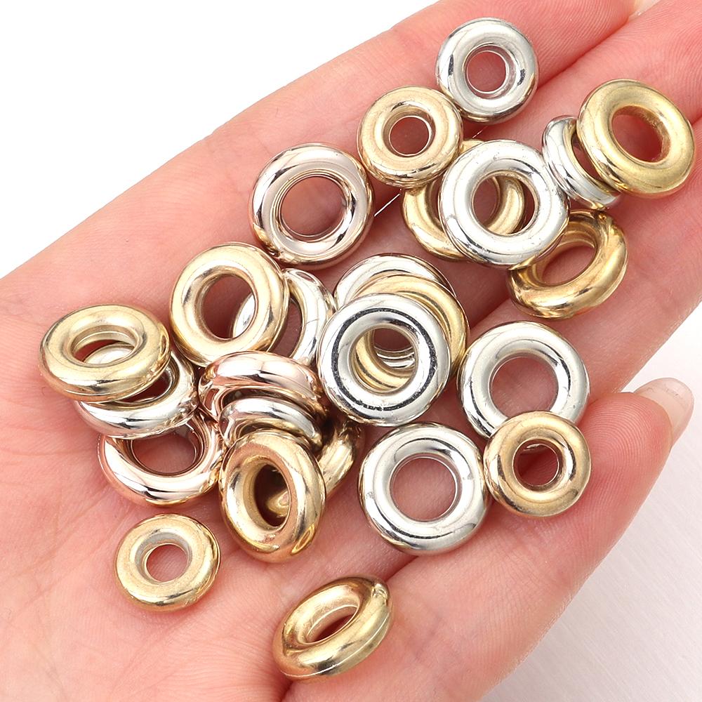 50-100pcs/lot 4/6mm CCB Spacer Beads Round Ring Beads Big Hole Loose Beads For Jewelry Making DIY Necklace Bracelet Accessories