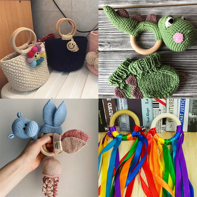 Holzring Kreis Naturholz DIY Handwerk Dekoration Baby Beißring Nagetier Beißring Montessori Spielzeug Ornamente Zubehör