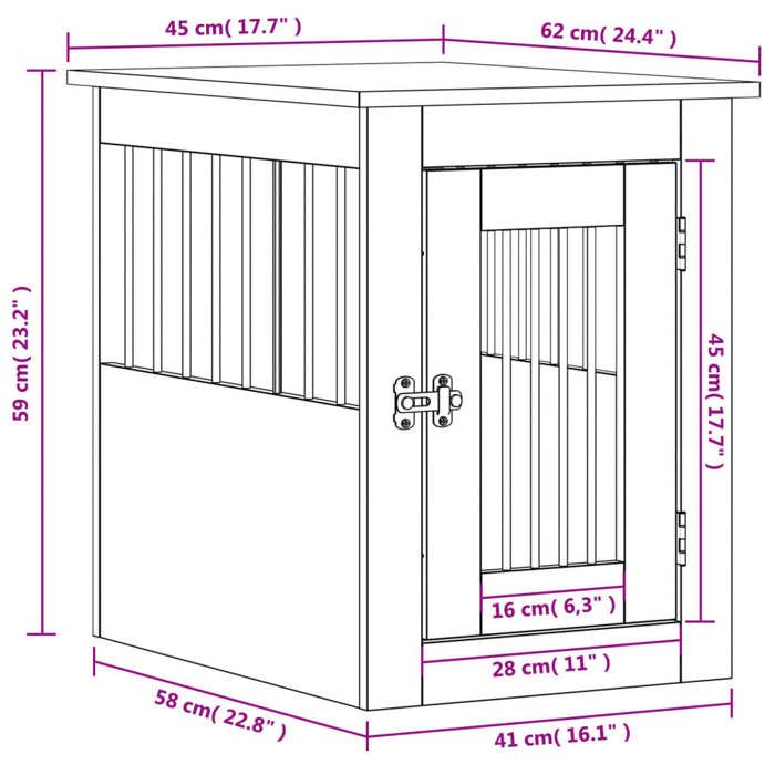 VidaXL Dog Cage Furniture, Dog Kennel with Lockable Door, Dog House, Living Room Side Table, 838310