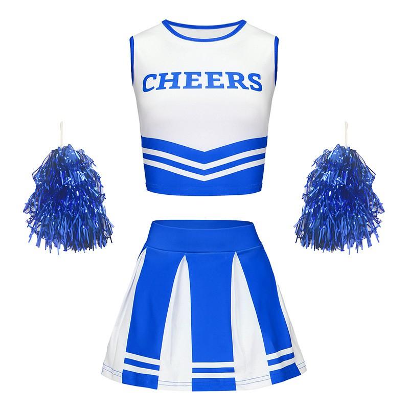 Ensemble d'uniforme de pom-pom girl pour filles Rencontre sportive scolaire Tenue de scène pour la performance d'ouverture