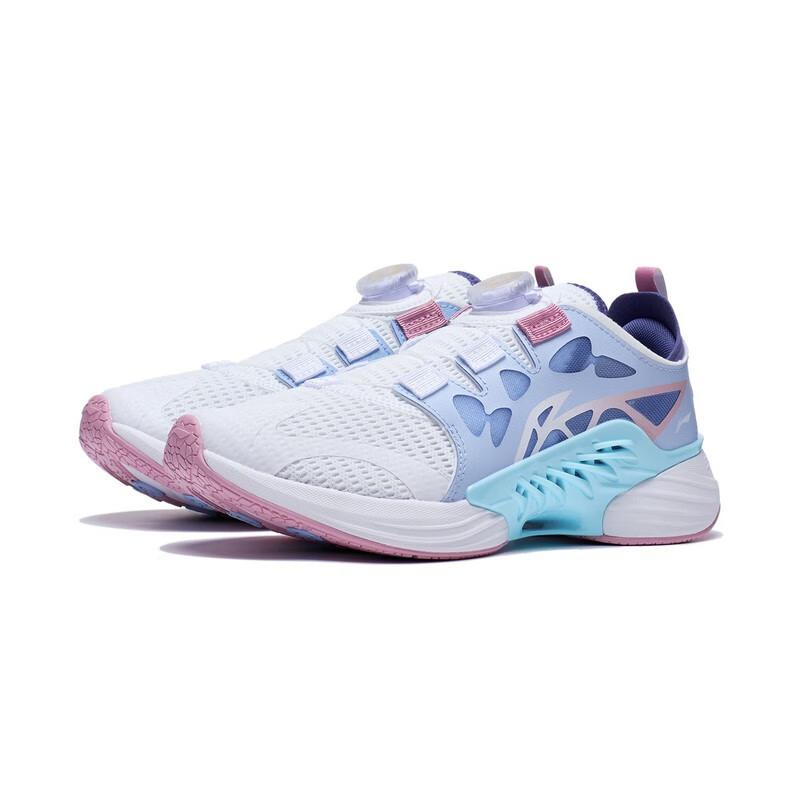 Li Ning Childrens Canglan 2.0 Non-Slip Wear-Resistant Breathable Low-Top Running Shoes Kids sneaker Aurora-Blue YKFT034-4