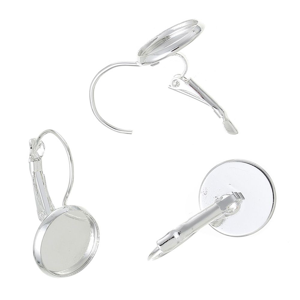 

Earrings Hooks Bezels Tray Round Cabochon DIY Jewelry Base Round Accessories Earring