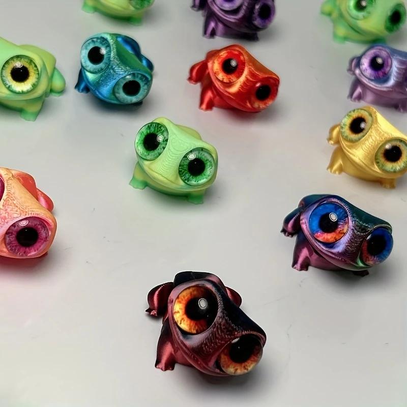 3D-gedruckte Frosch-Autoornamente mit realistischen, farbigen, sich verändernden Augen - Perfekt für Armaturenbrett, Künstler-Schreibtischdekoration