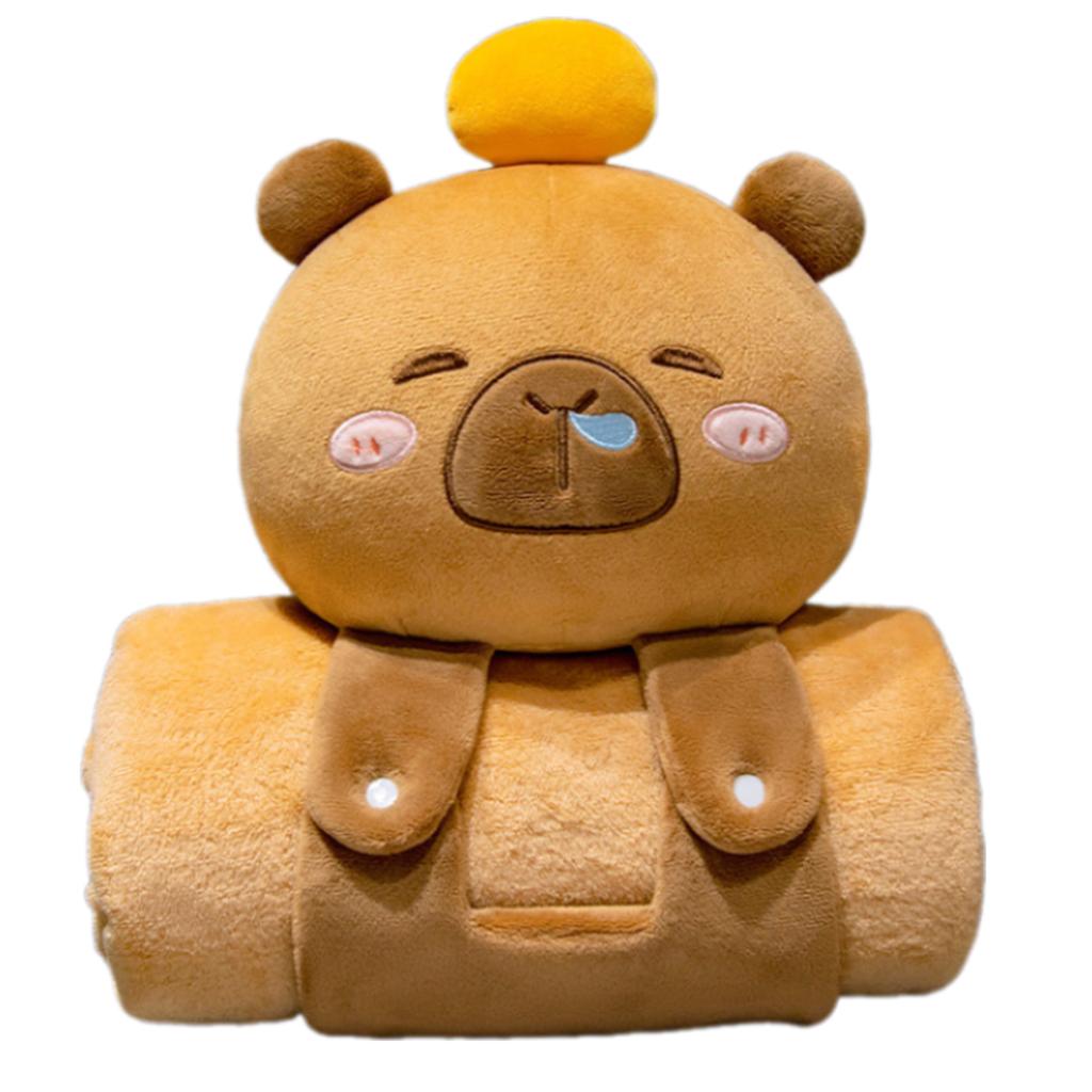 Plush Doll Air Conditioning Blanket Double-Use Pillow Soft Throw Blanket Naping Cushions Blanket Folding Gifts
