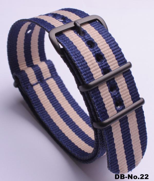 Black Nylon & Canvas Watch Strap with Vacuum-Plated Buckle