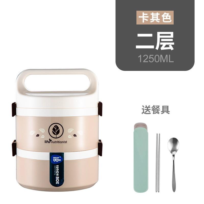 Mikrowellengeeignete mehrschichtige Lunchbox für Erwachsene und Studenten, auslaufsicher, isolierter Bento-Behälter mit Besteck, 2-5 Schichten