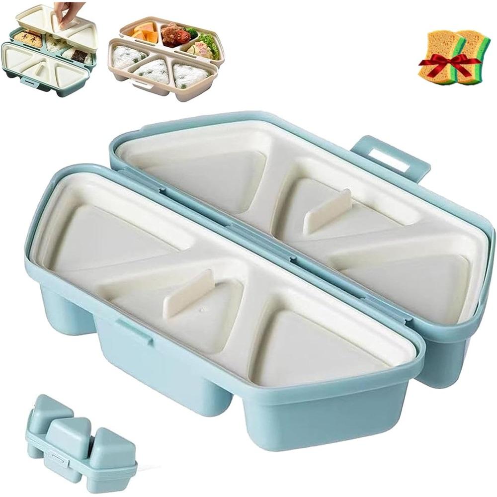 

6-in-1 rice mold, triangular sushi mold, foldable triangular rice ball mold, quick to make, easy to store, carry, and clean синій