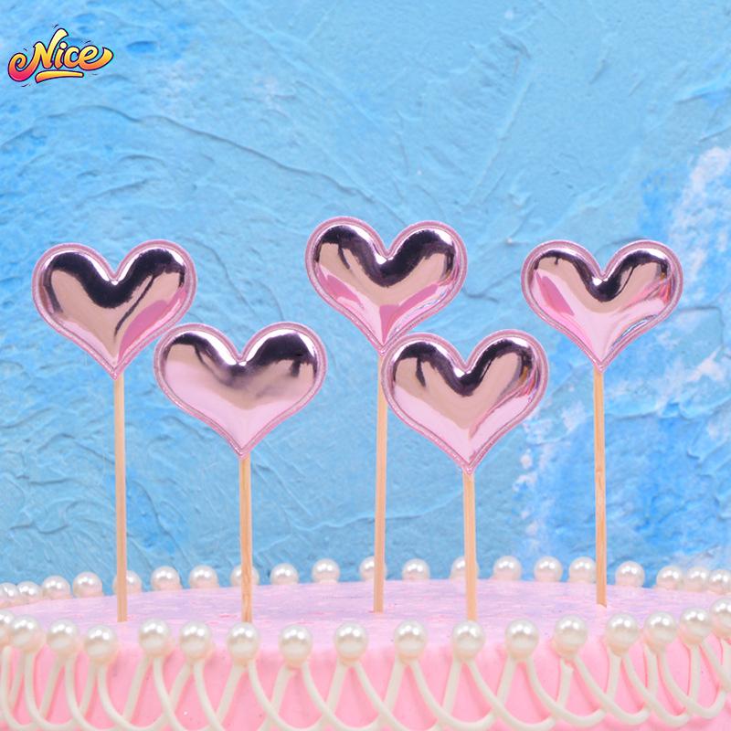 

5pcs/Lot Cake Topper Creative For Baby Shower Birthday Party Wedding Celebration Cake Decoration Star Heart Cupcake Insert