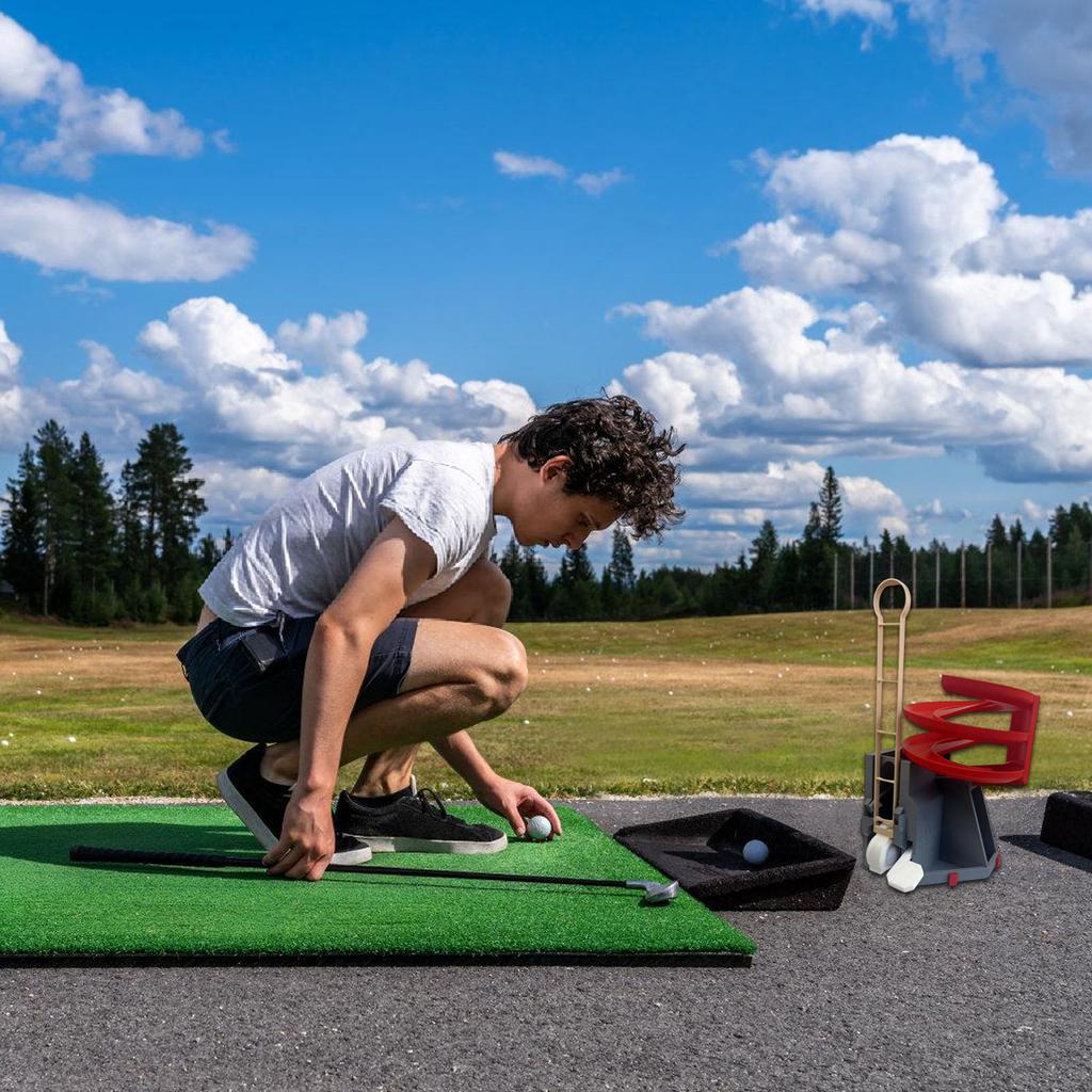 Golf Ball Teeing Device Training Machine with Foot Pedal Golf Ball Dispenser Swing Training Launchers Practice Tool