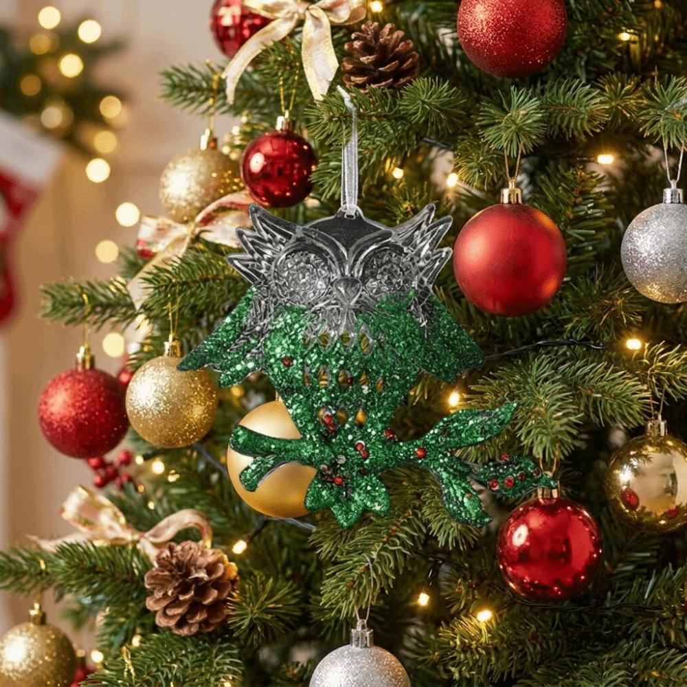 Glitter Dust Finish Christmas Snowflake Ornament Semi-Green Glitter Xmas Tree Ornament Holiday