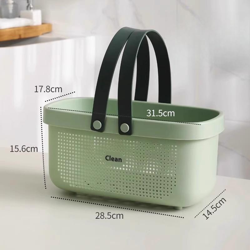 Portable Handle Bath Basket Plastic Mesh Basket Bathroom Shower Wash Bath Large Capacity Storage Basket Toilet Cleaning Supplies