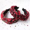 Fashion Women Plaid Knot Snowflake Print Elastic Hairband Christmas Hair Hoop