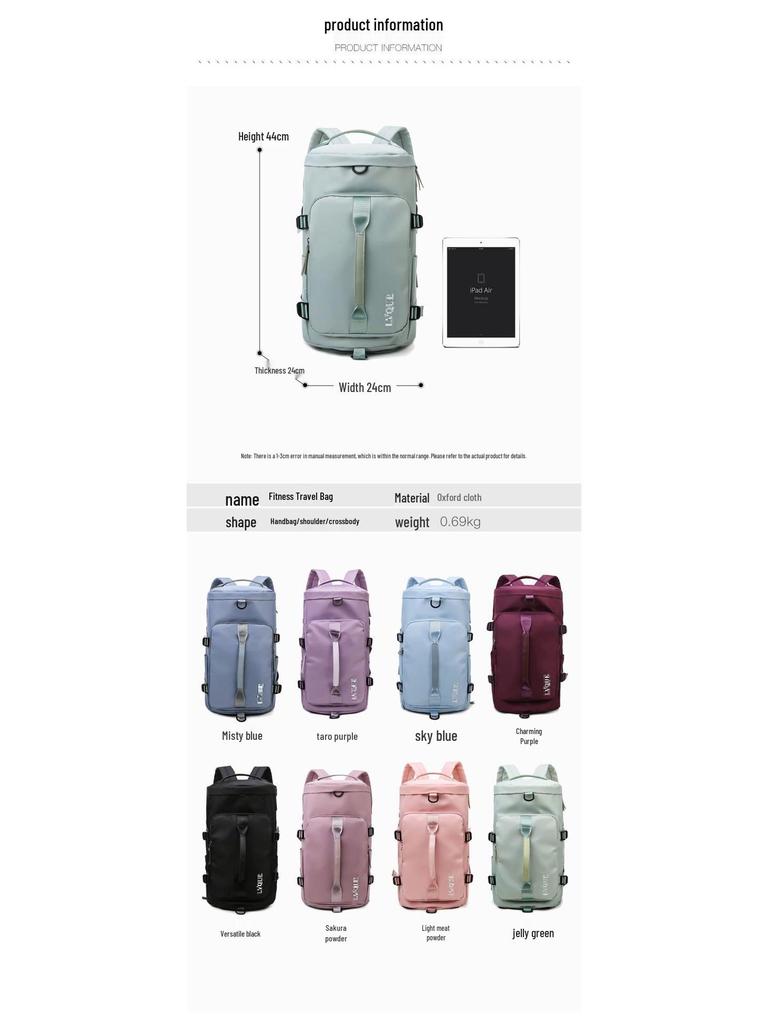Large Capacity Travel Sports Backpack with Wet/Dry Separation and Shoe Compartment